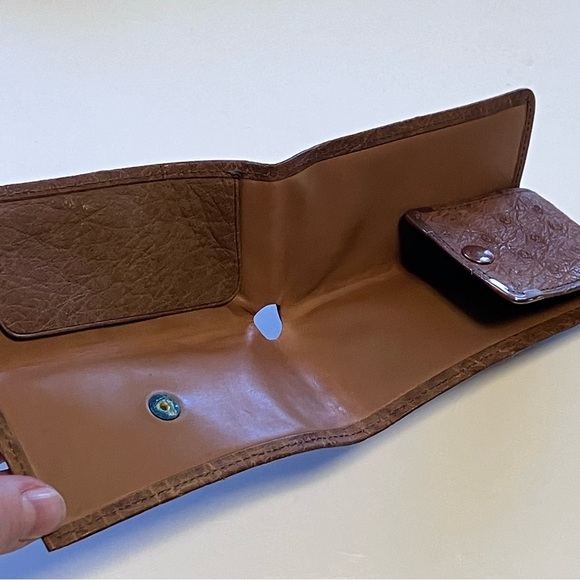 Antique Ostrich Leather Bill Holder in original box with Keystone Bill - Picture 7 of 16